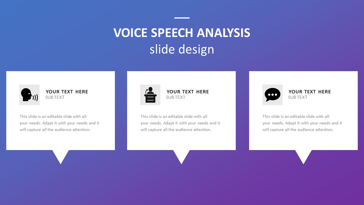 Voice speech analysis slide design